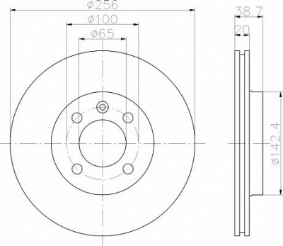 HELLA PAGID 8dd355101321 -  Тормозной диск